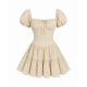 Beige Vintage Mini Dress