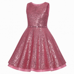 Pink Sequin Formal Party Dress