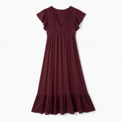 Burgundy Summer Women's Maxi Dress