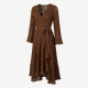 Brown Crochet Vintage Boho Women's Wrap Dress