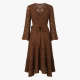 Brown Crochet Vintage Boho Women's Wrap Dress
