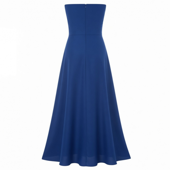 Royal Blue Strapless Summer Women's Maxi Dress