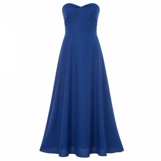 Royal Blue Strapless Summer Women's Maxi Dress