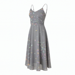 Grey Multicolor Evening Summer Dress