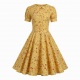 Yellow Floral Retro Dress
