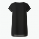 Black Round Neck Shift Chiffon Dress