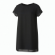 Black Round Neck Shift Chiffon Dress