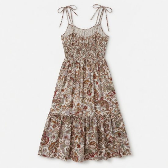 Strappy Floral Paisley Boho Dress