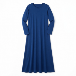 Royal Blue Long Sleeve Jersey Women's Maxi Dress
