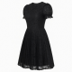 Black Pleated Lace Dress