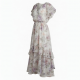 V-Neck Floral Chiffon Holiday Women's Maxi Dress