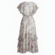 V-Neck Floral Chiffon Holiday Women's Maxi Dress