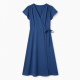 Blue Wrap Midi Dress