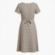 Scoop Neck Short Sleeve Wrap Geometric Women's Dress