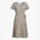 Scoop Neck Short Sleeve Wrap Geometric Women's Dress