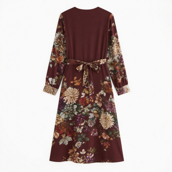 Wrap Floral Autumn Winter Dress