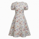 A-Line Lined Zip Floral Dress