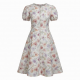 A-Line Lined Zip Floral Dress