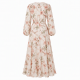 Long Sleeve Wrap Floral Boho Maxi Dress