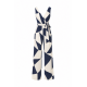 V-Neck Sleeveless Geometric Women's Jumpsuit