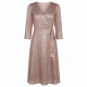 Wrap Sequin Party Evening Midi Dress