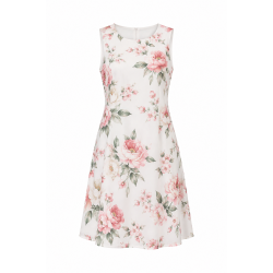 Round Neck Sleeveless Shift Floral Dress